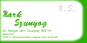 mark szunyog business card